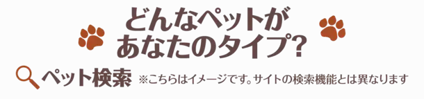 まずはお試しであなたのタイプのペットを検索