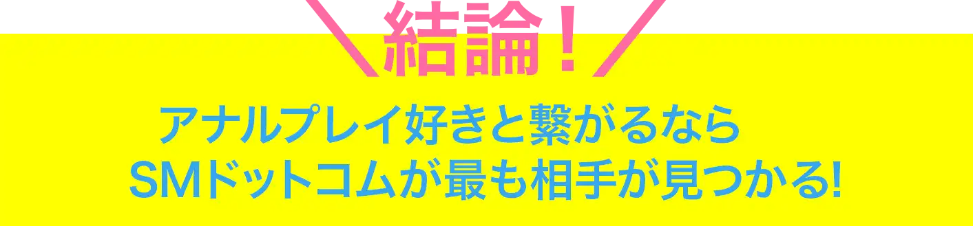 結論!アナルプレイ好きと繋がるならSMドットコムが最も相手が見つかる!