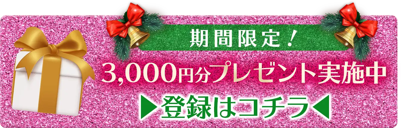 期間限定 3,000円分プレゼント実施中 登録はコチラ