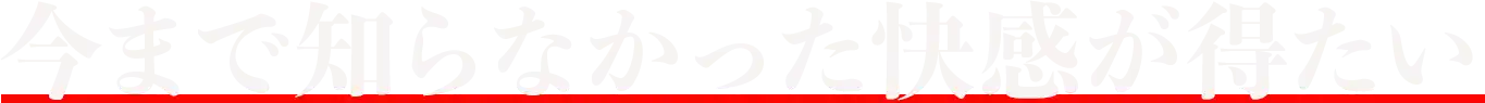 今まで知らなかった快感が得たい