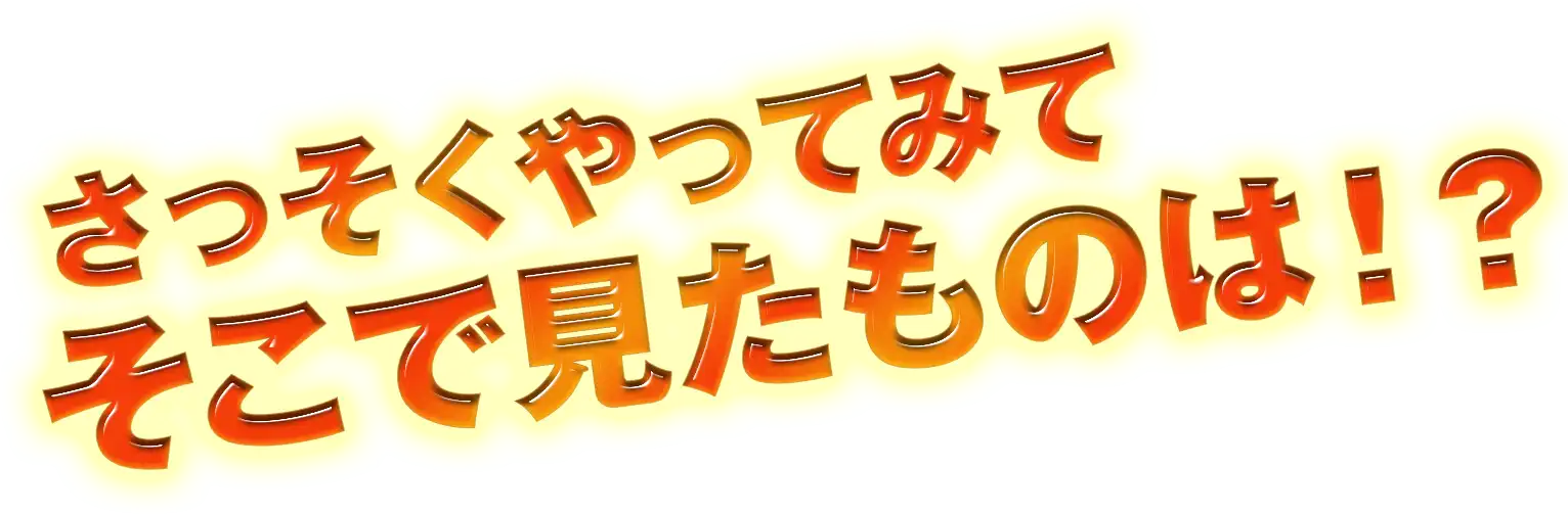 さっそくやってみてそこで見たものは！？