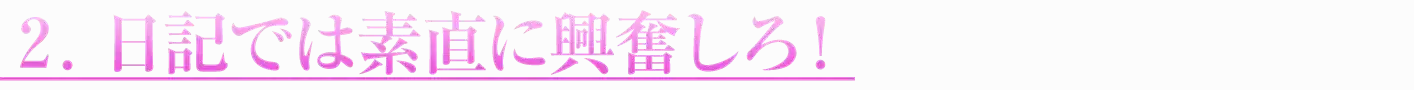 2.日記では素直に興奮しろ!