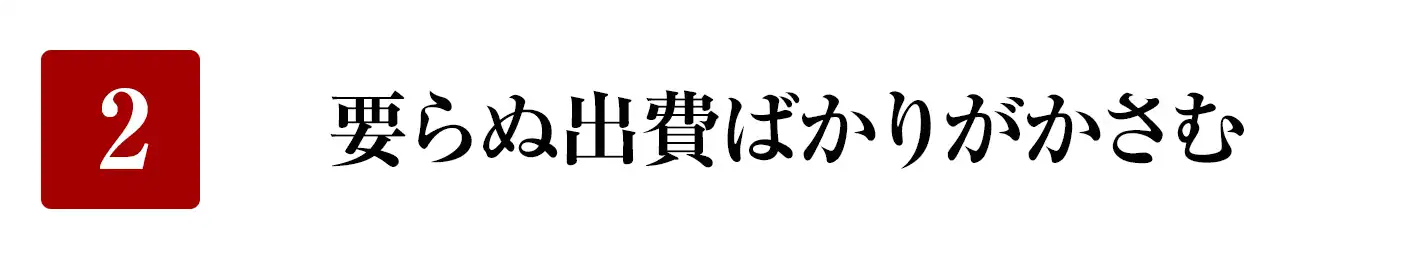 要らぬ出費ばかりがかさむ